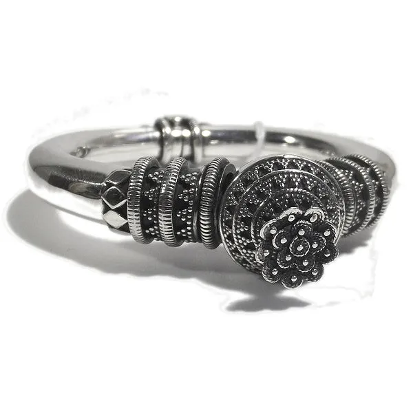 Bracciale etnico AAMANI in argento rigido | Gioielli etnici