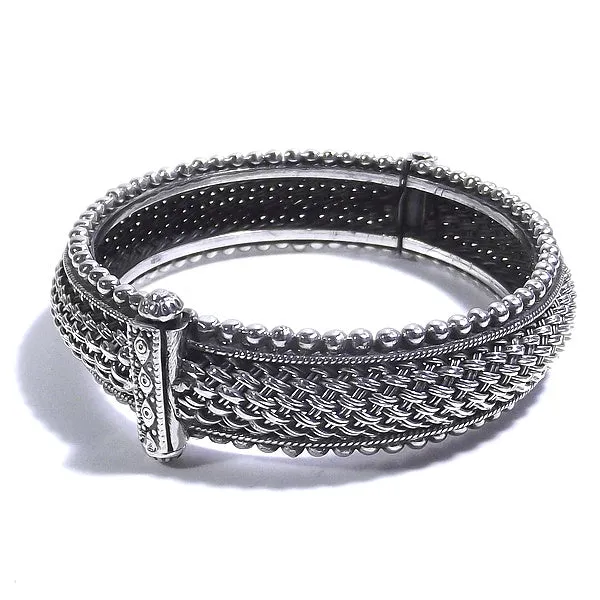 Bracciale etnico SAMTA in argento rigido | Gioielli etnici