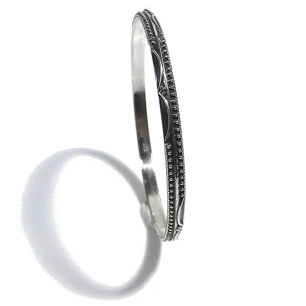 Bracciale etnico LETTI a cerchio in argento - rigido