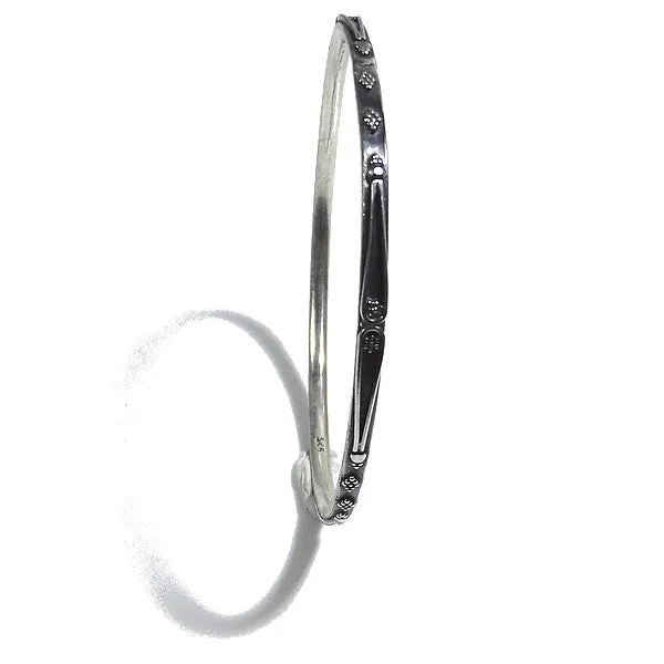 Bracciale etnico MIYO a cerchio in argento - rigido