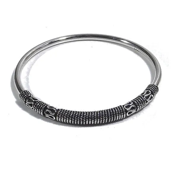 Bracciale etnico BAYU in argento da UOMO o DONNA - rigido