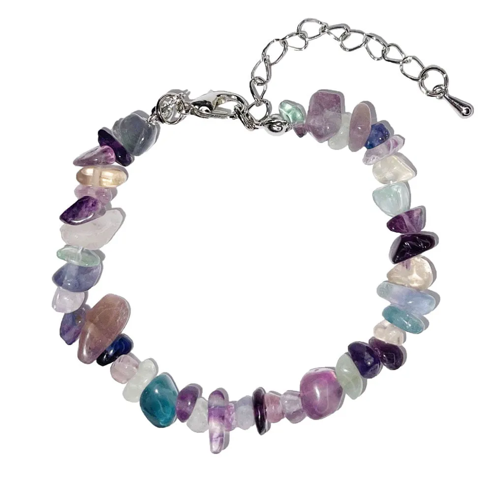 Bracciale in Fluorite multicolore – Barocco con chiusura – da 19 a 23
