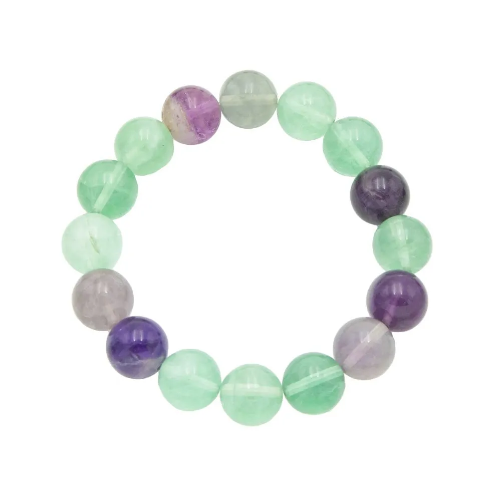 Bracciale in Fluorite multicolore – Pietre con perline