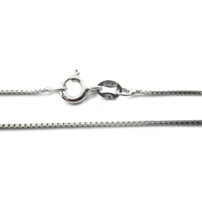 1 catenina modello veneziana sottile argento 925 rodiata di 0,7x0,7 mm lunga 40 cm made italy