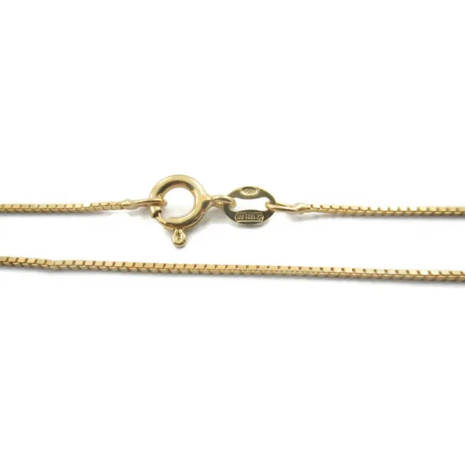 1 catenina modello veneziana sottile argento 925 placcato oro giallo di 0,7x0,7 mm lunga 50 cm made italy