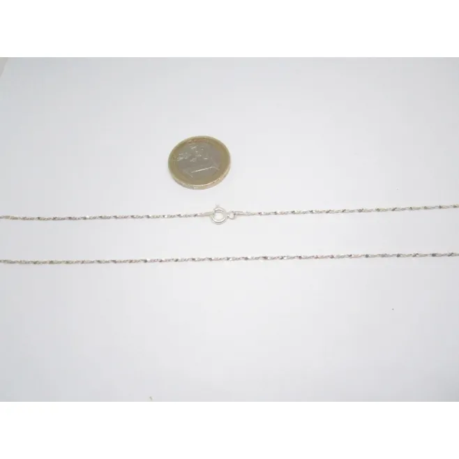 catenina argento 925 sterling lunga 80 cm pallini sfaccettati alternati made in Italy