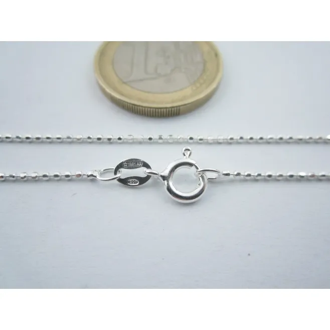 catenina lunga 100 cm argento 925 sterling pallini sfaccettati diamantati 1 mm