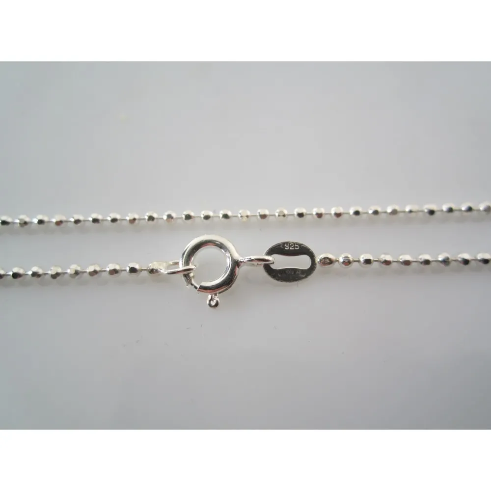 catenina lunga 45 cm in argento 925 sterling pallini sfaccettati di 1,2 mm made  italy