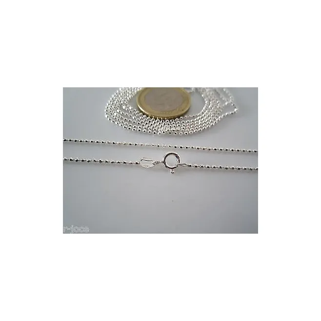 catenina lunga 100 cm in argento 925 sterling pallini sfac. diamantati di 1,5 mm