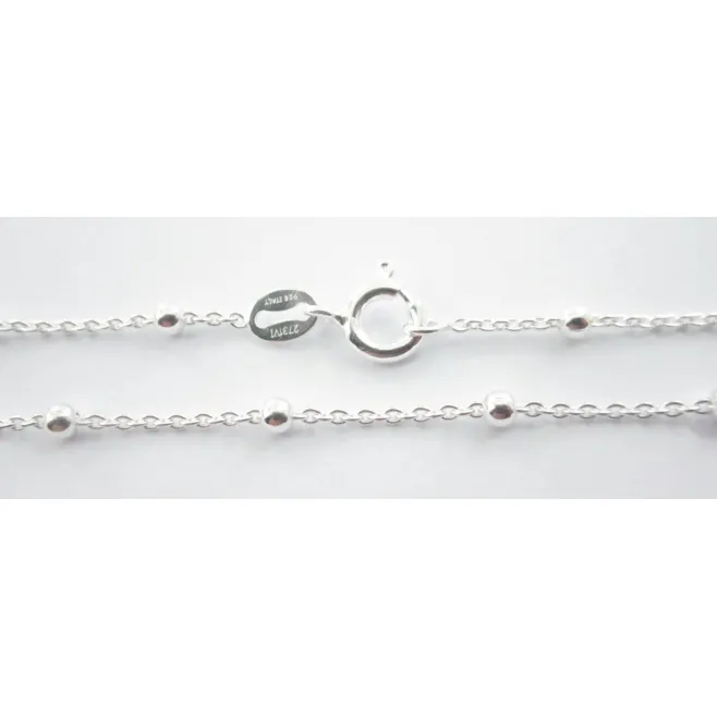 catenina ovali e pallini lunga 40 cm argento 925 made in italy