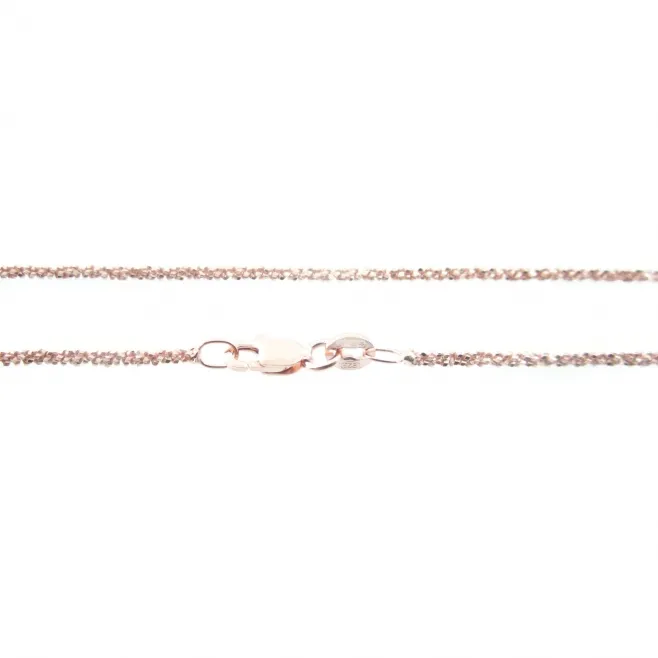 Catenina modello disco in argento 925 placcato oro rosa lunga 50 cm - 1 pz