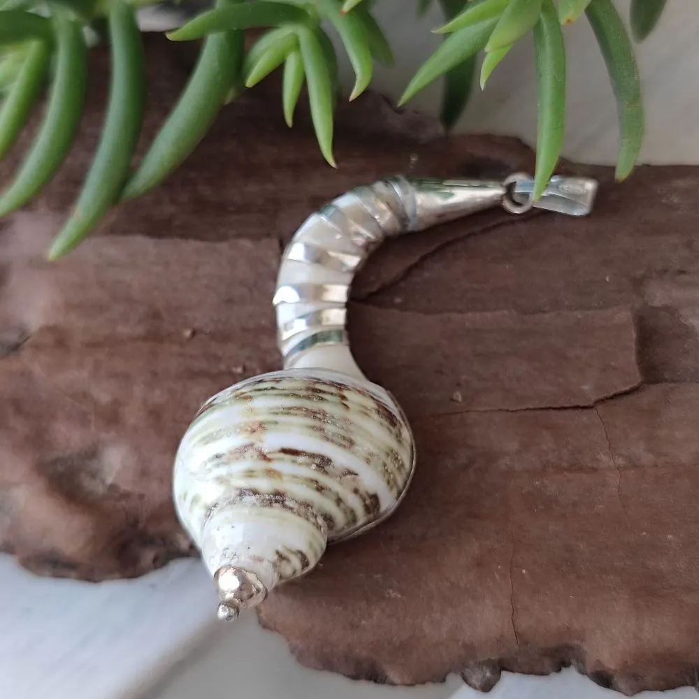 925 Silver Shell Pendant - HARDOI