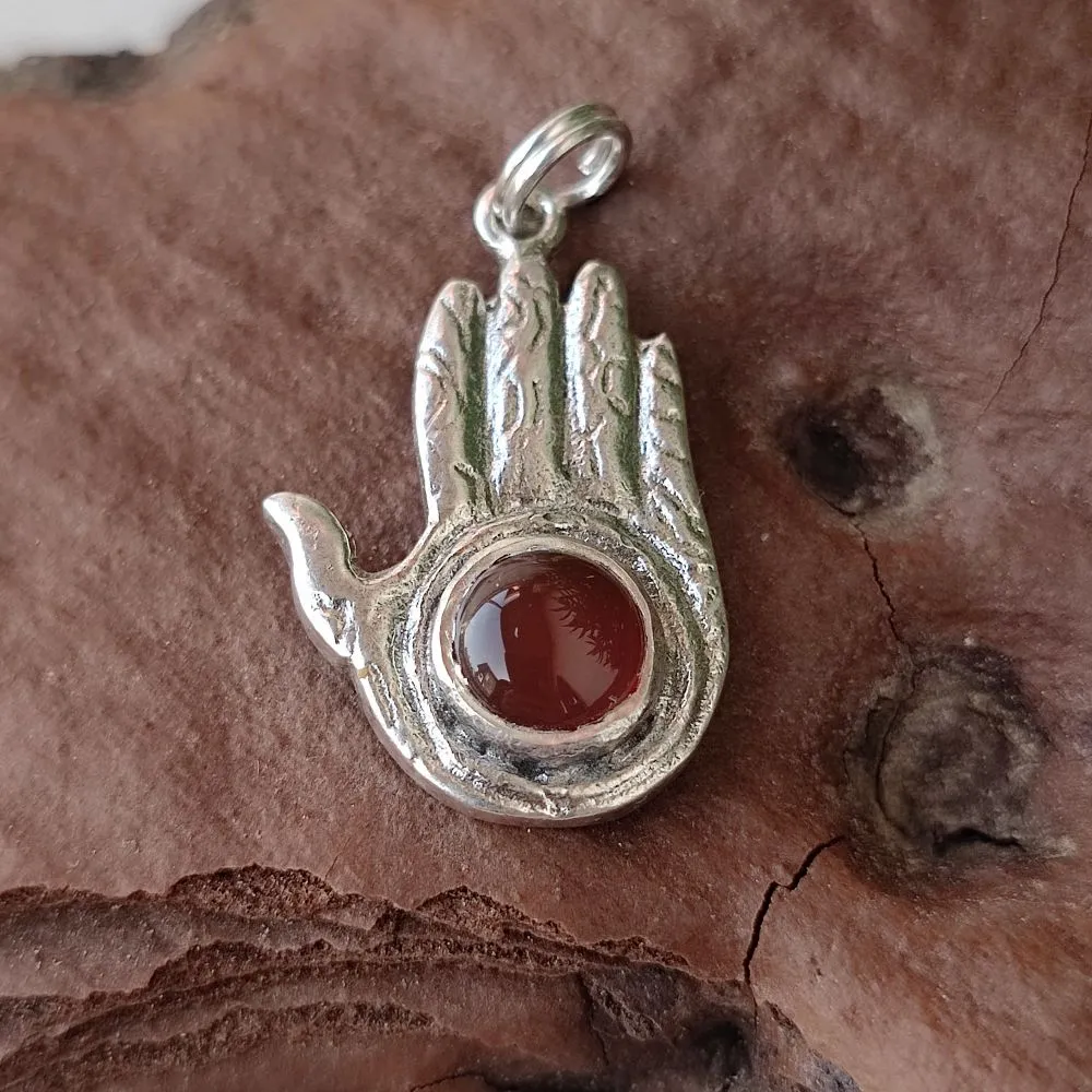 Buddha Hand Pendant 925 Silver Stone - NAYAGRAM