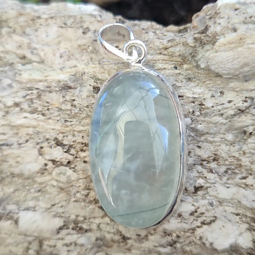 Ethnic pendant in 925 silver with stone - BHUL