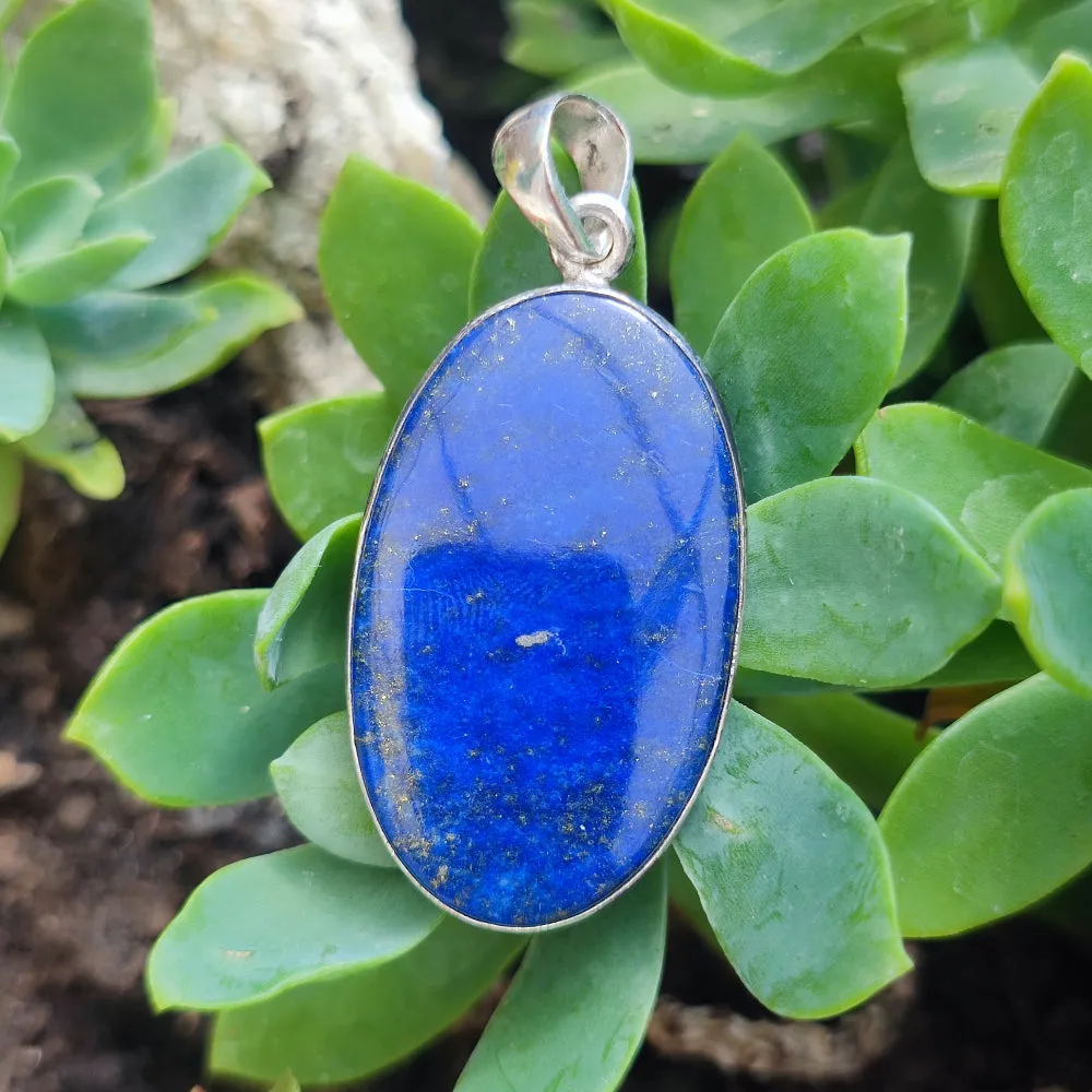 Ethnic pendant in 925 silver with stone - JALNA