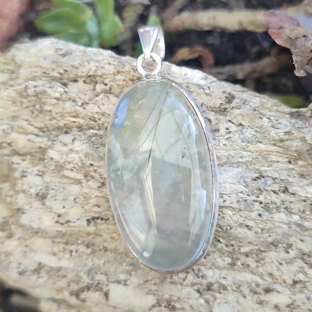 Ethnic pendant in 925 silver with stone - JAYPUR