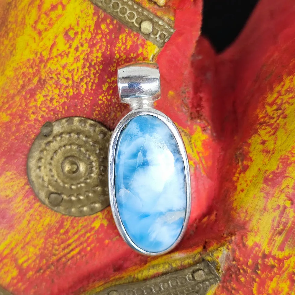 Ethnischer Anhänger aus 925er Silber mit Stein - LIMADIYA