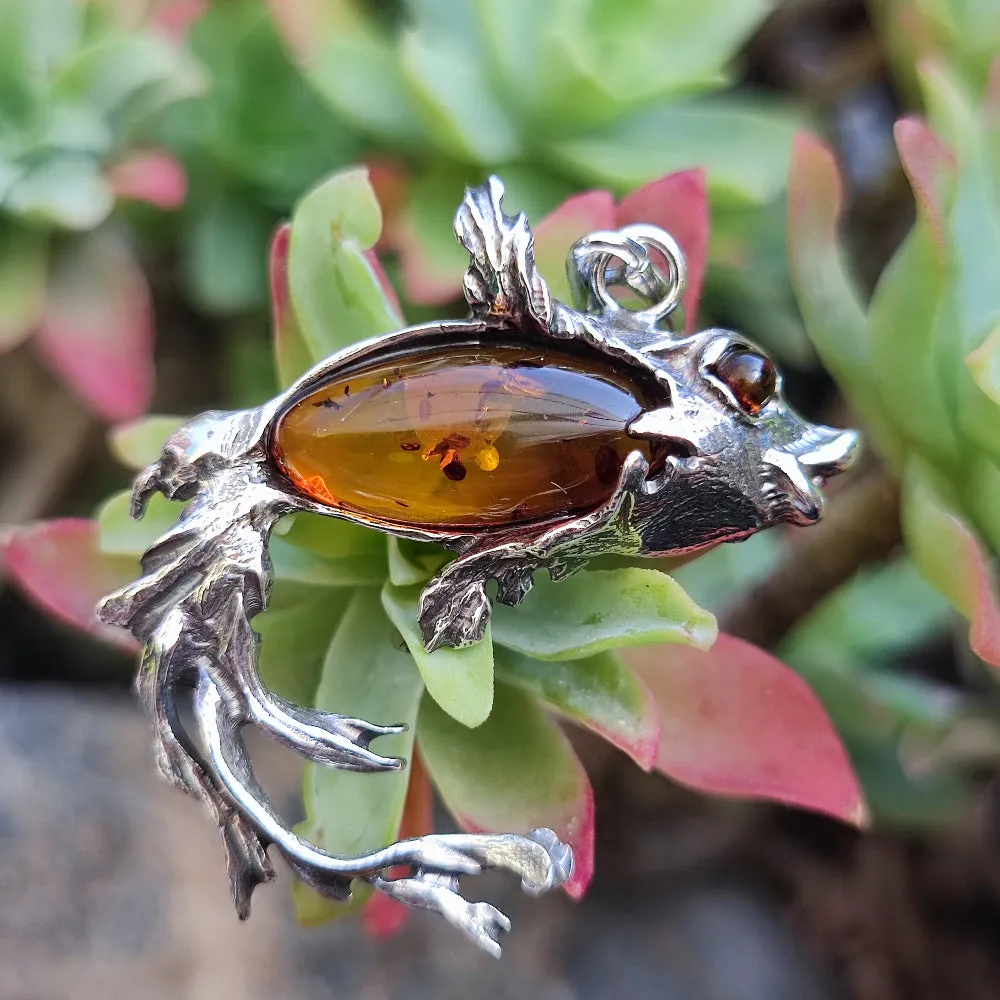 925 silver pendant with stone and fish - KATOL