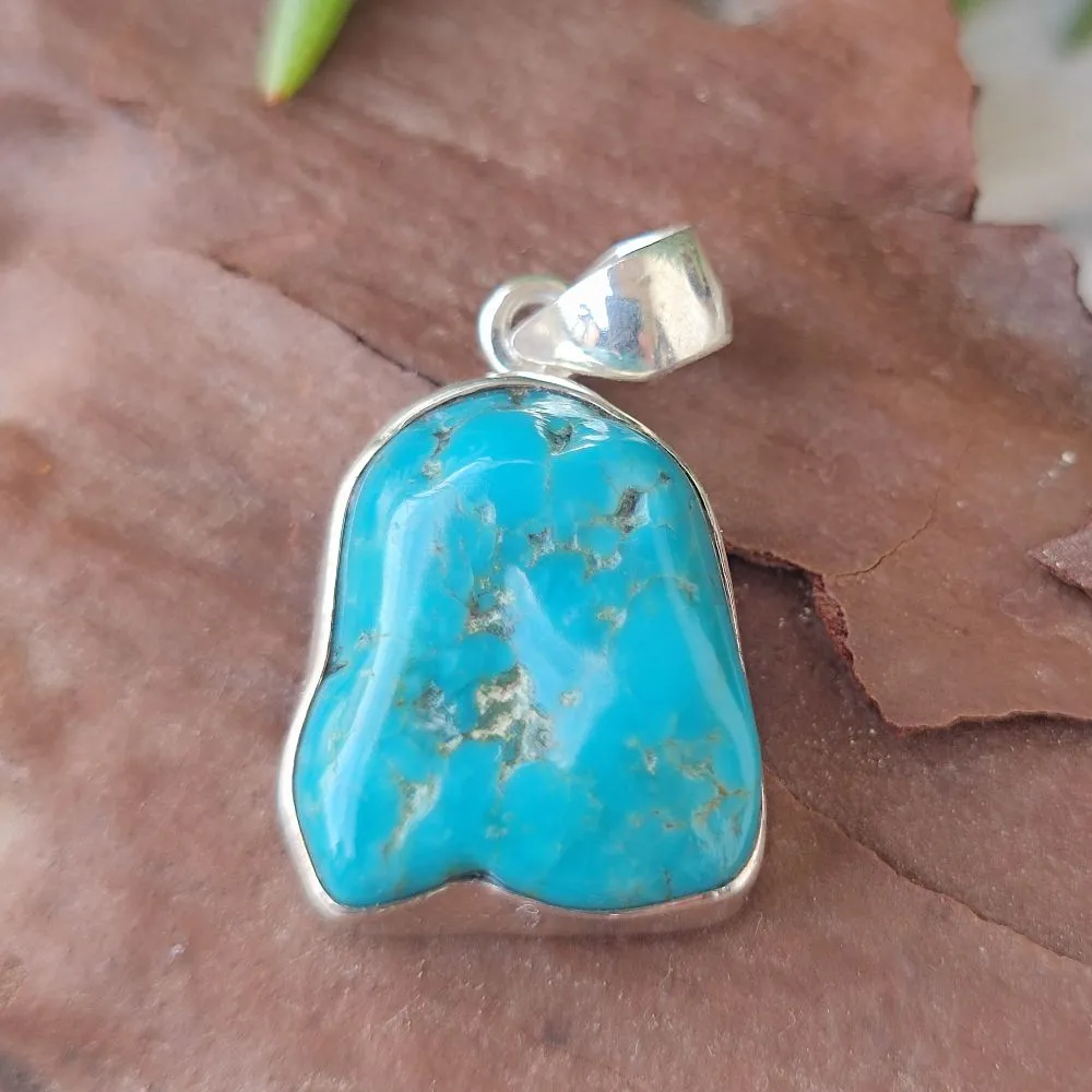 Ethnic pendant in 925 silver with stone - PURUNIA