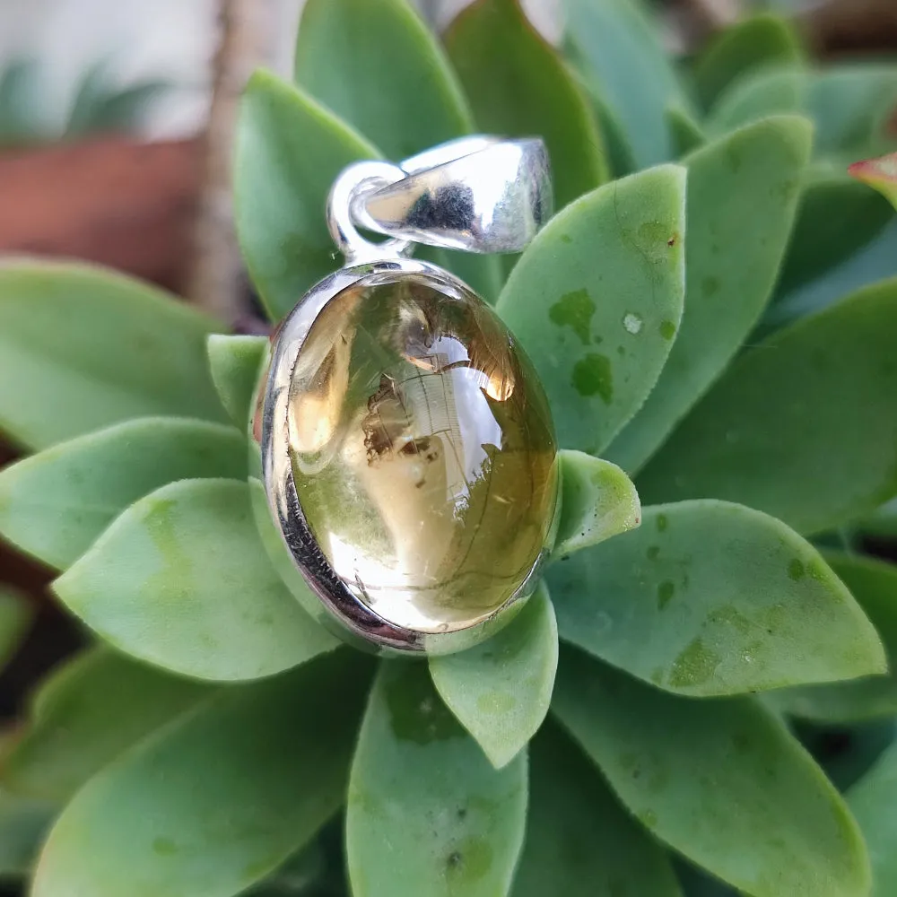 Ethnic pendant in 925 silver with stone - SHELI