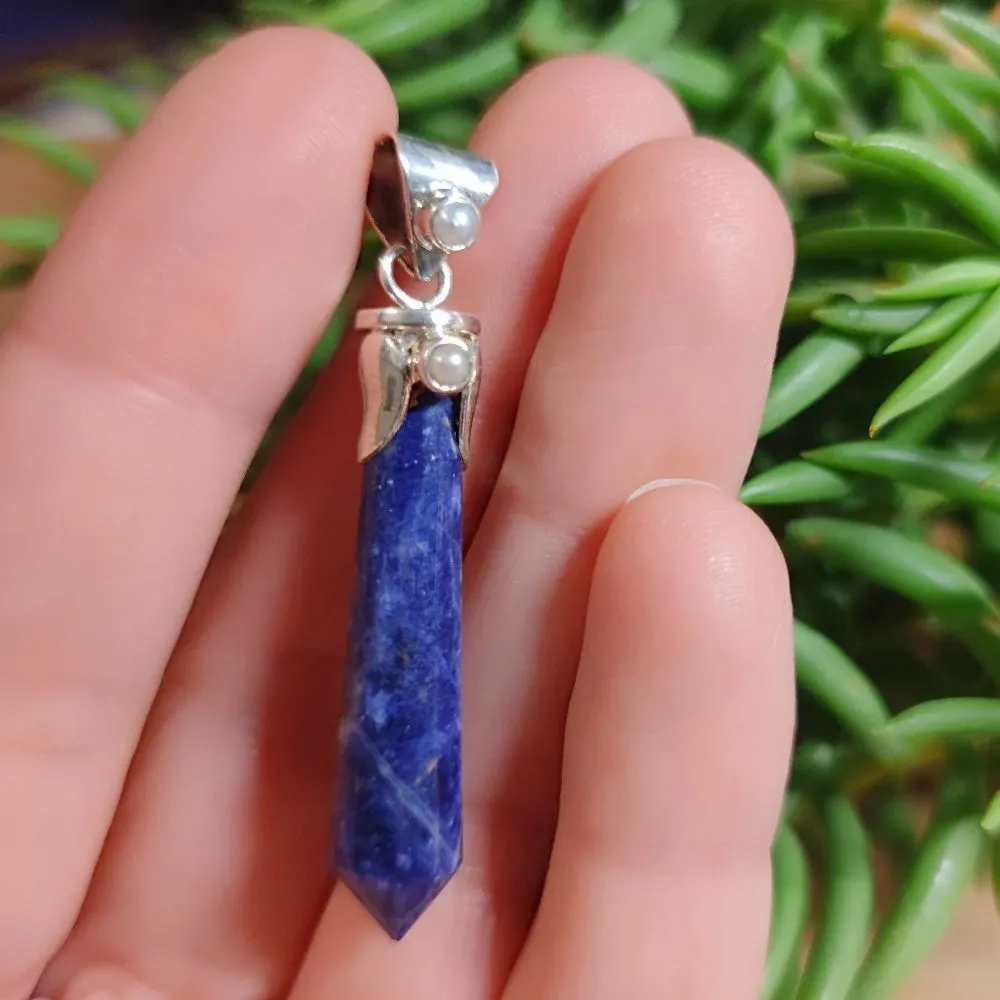 Ethnischer Anhänger aus 925er Silber mit Stein - VIRUL