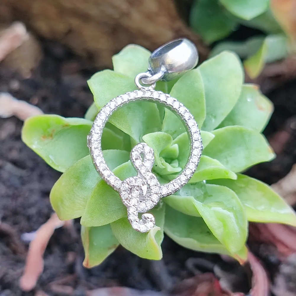 Pendant for PANDORA in 925 silver with zircons - TREE KEY