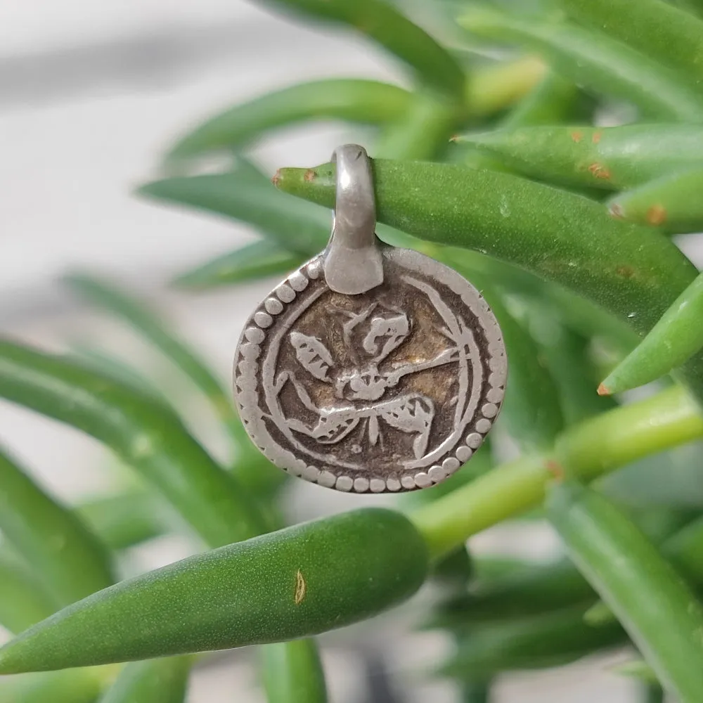 Antique Silver Pendant with Hanuman Deity - NAKTHA