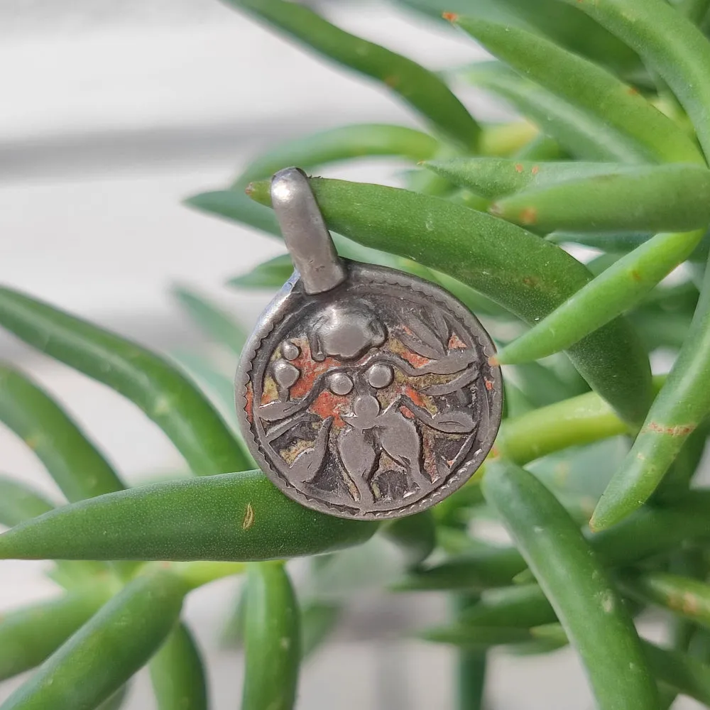 Antique Silver Pendant with Shiva Deity - KHAINGARH