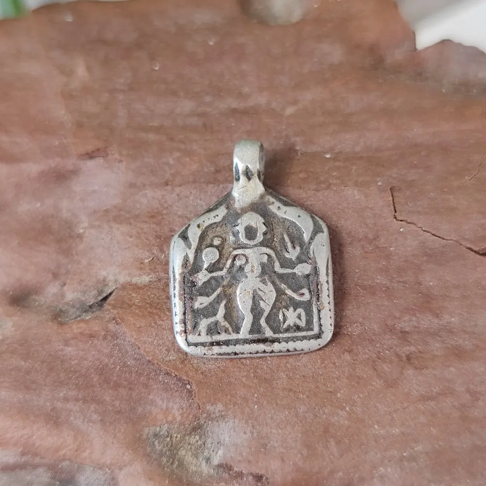 Antique Silver Pendant with Shiva Deity - MARU