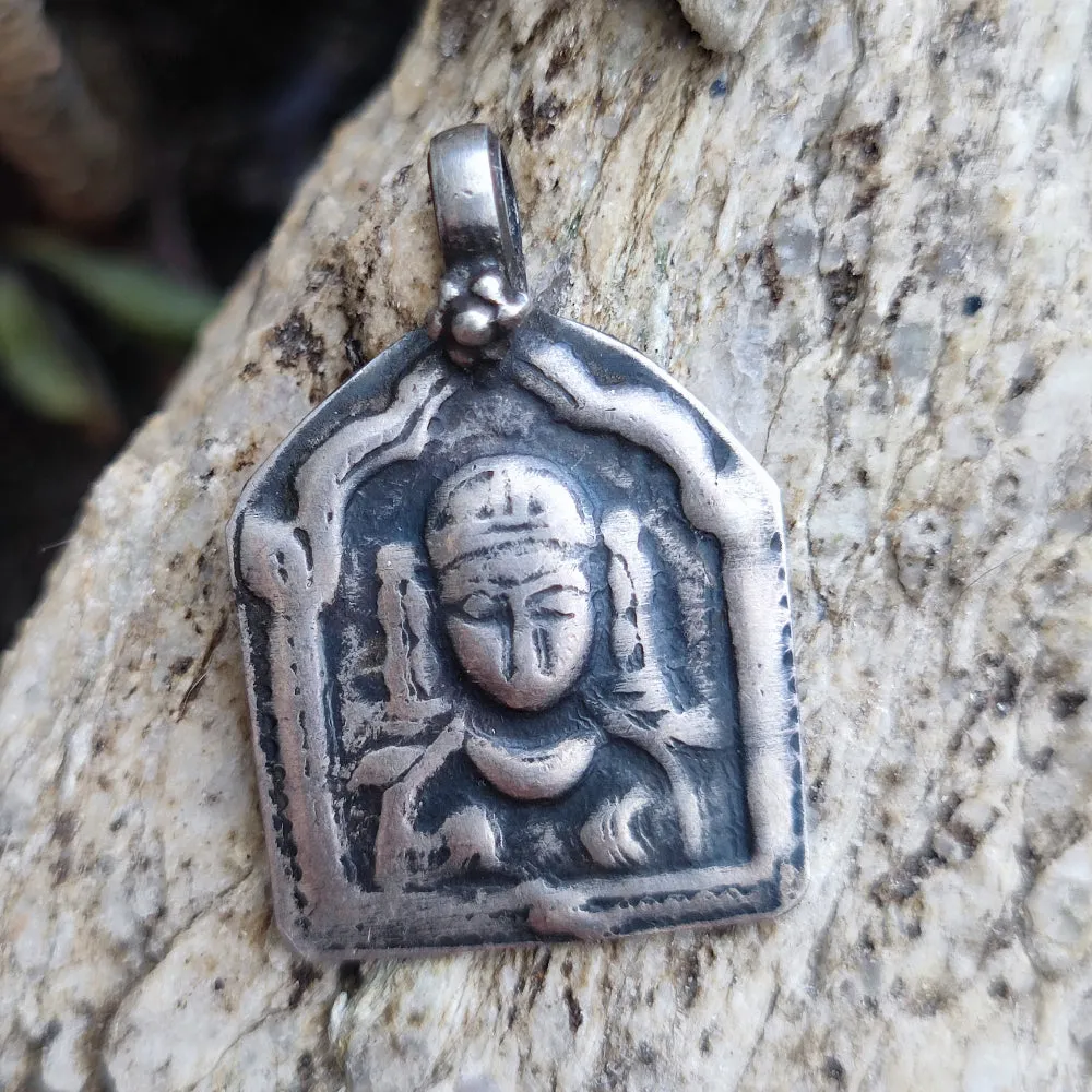 Antique Silver Pendant with Deity - UBICHERLA