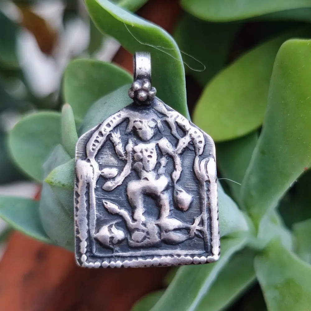 Antique Silver Pendant with Kali Deity - MUNGARIYA