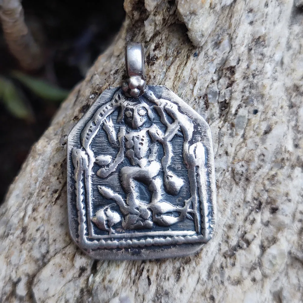 Antique Silver Pendant with Kali Deity - SMYRNA