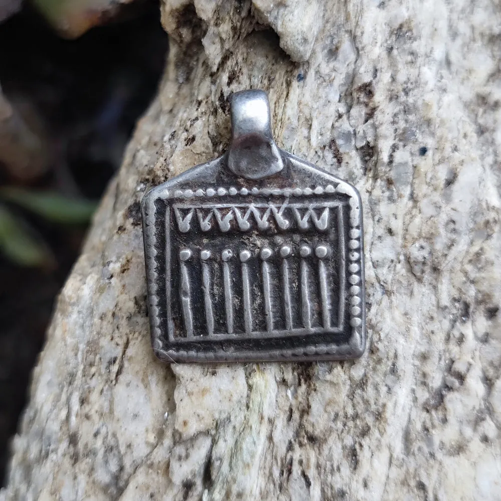 Antique Silver Pendant with Saptamatrika - NEELBAD