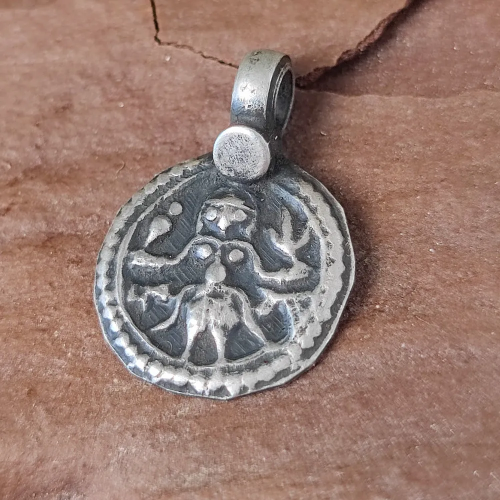 Antique Silver Pendant with Shiva Deity - LANJI