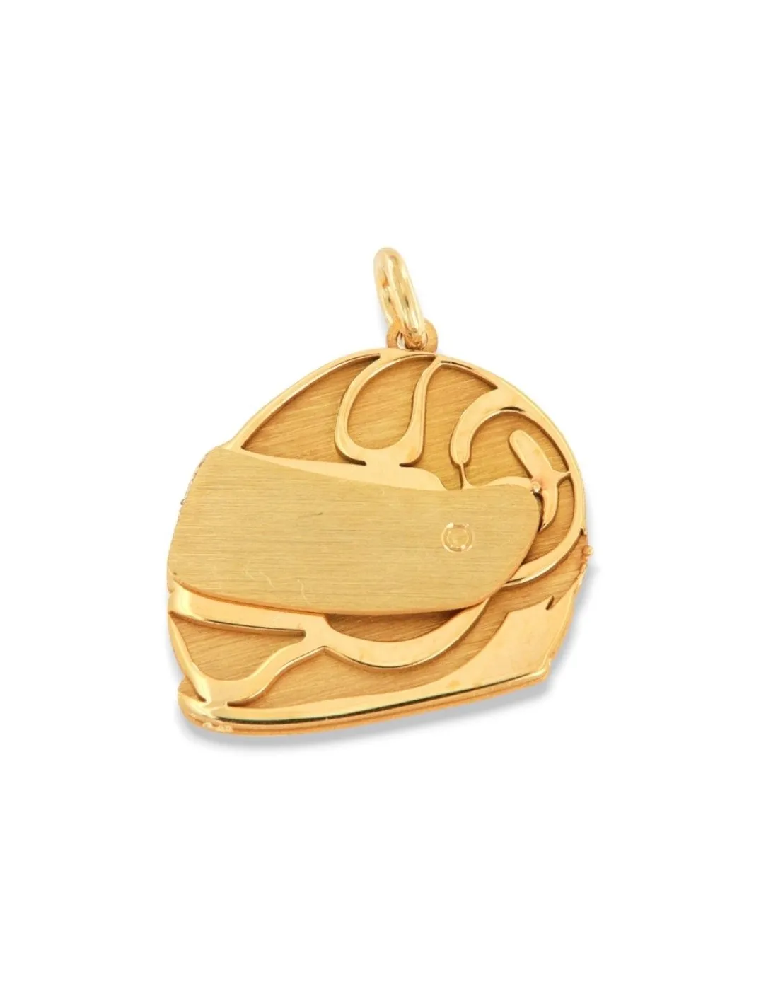 Ciondolo Argento Dorato Casco Motocicletta