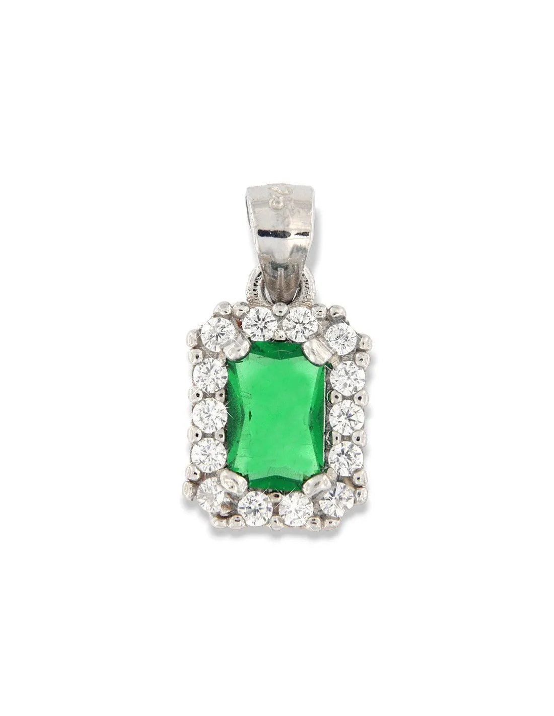 Ciondolo Argento Rodiato Principessa Rettangolare