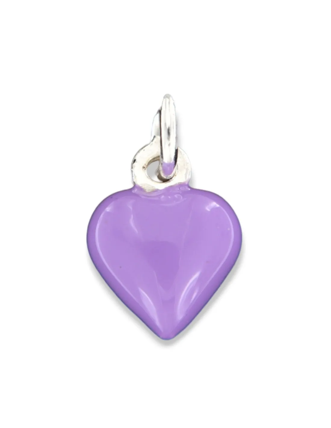 Ciondolo Argento Smaltato Cuore Lilla 10MM