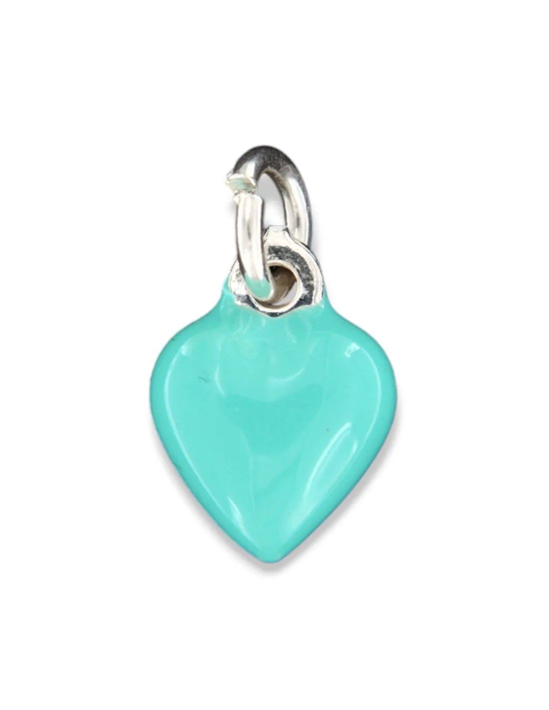 Ciondolo Argento Smaltato Cuore Verde Chiaro 10MM