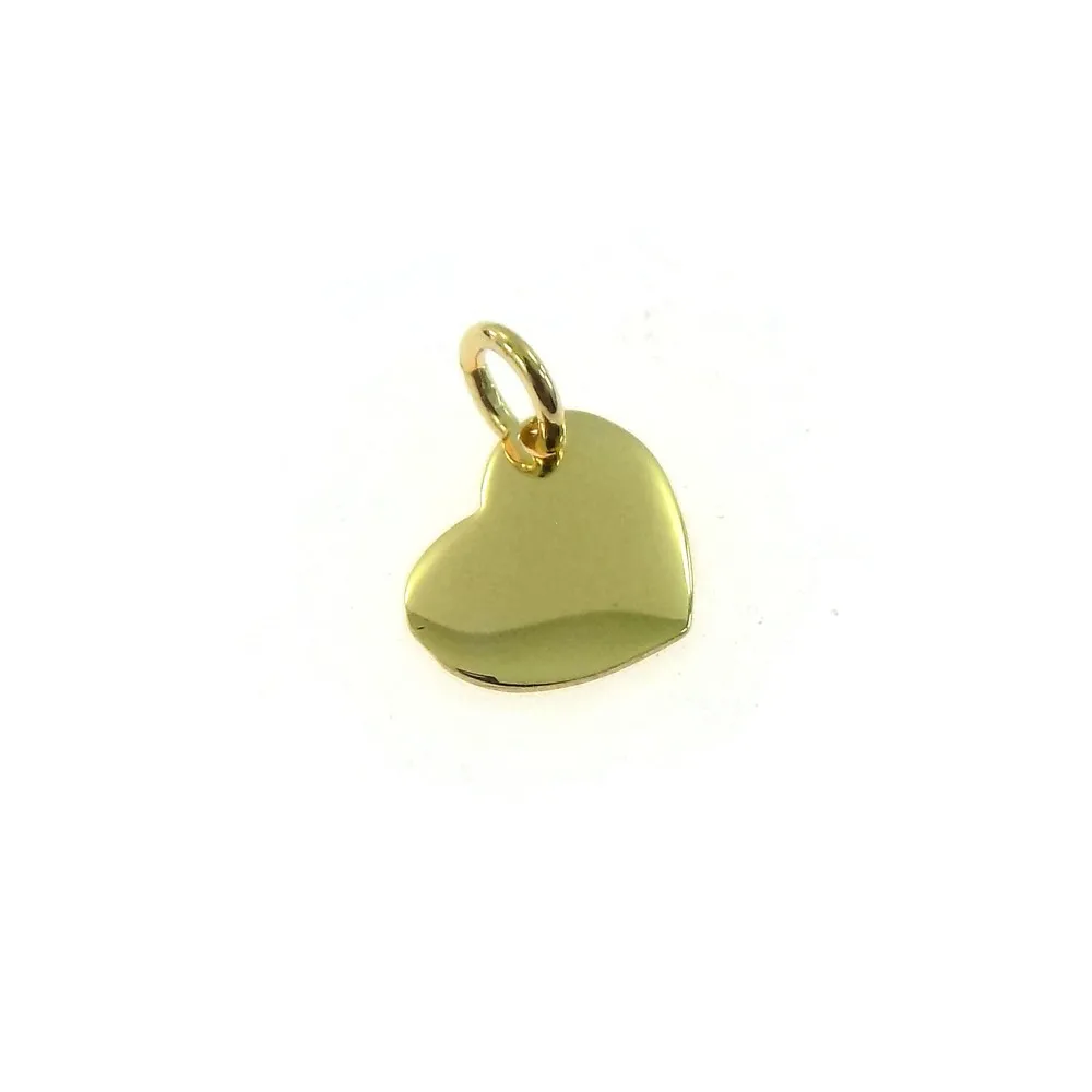 Ciondolo Cuore In Argento 925 placcato oro giallo 12x10 Mm. 1 Pz.