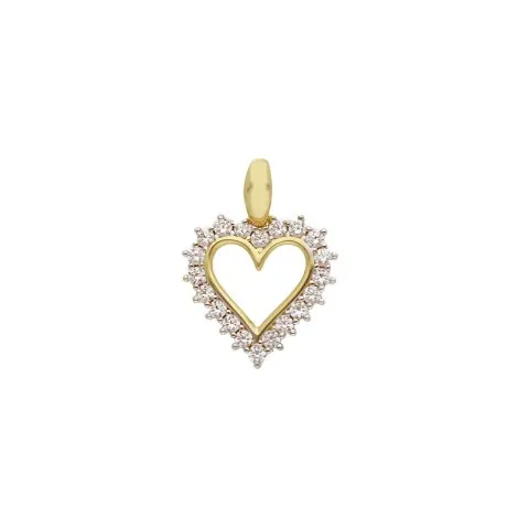 Ciondolo Cuore Oro Giallo 9Kt Zirconi