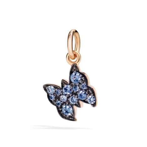 Ciondolo Dodo Farfalla Preziosa Zaffiri Azzurri