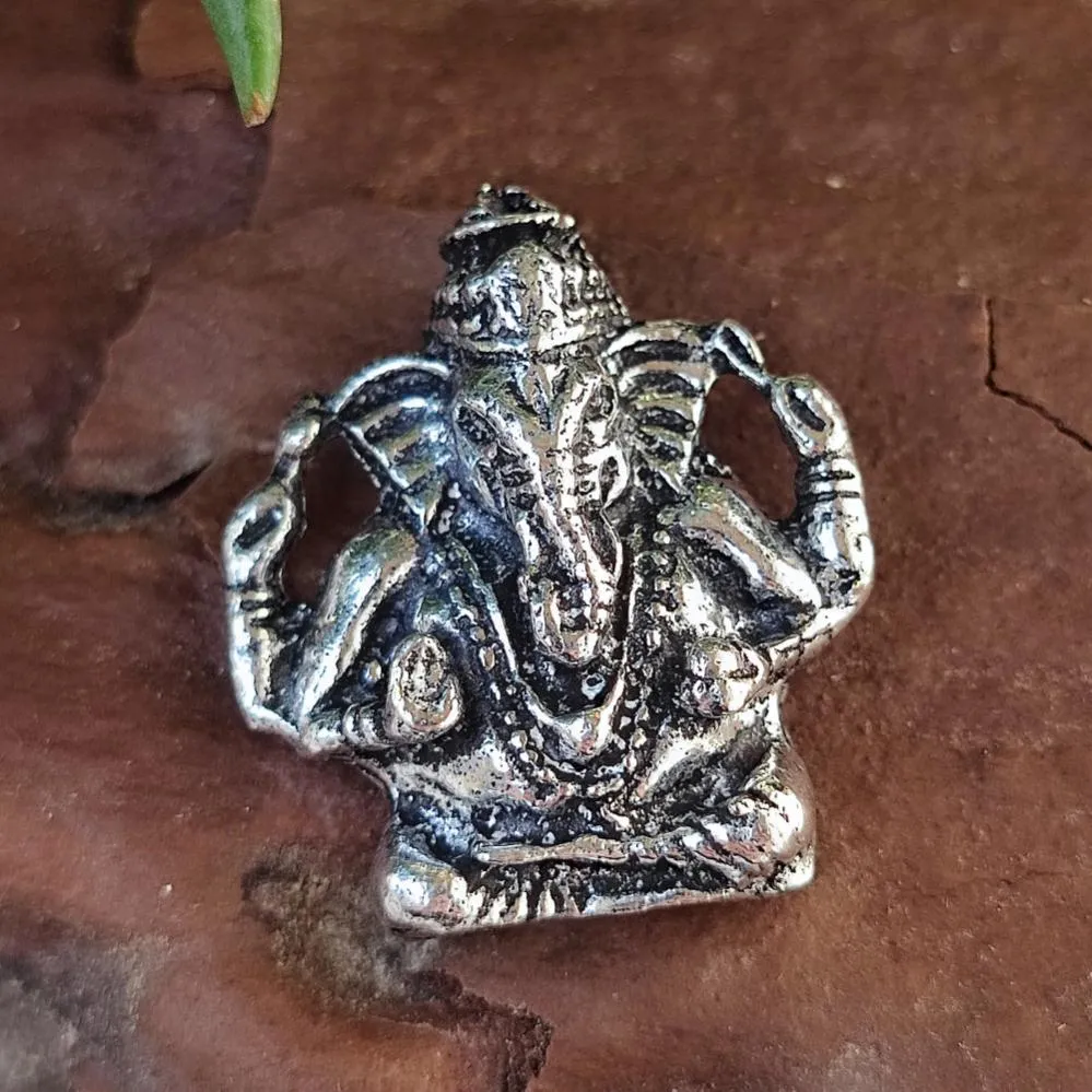 Silver Brass Ganesh Pendant - KAFAL