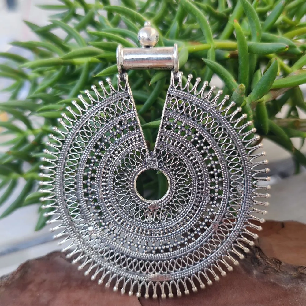 Indian Ethnic Pendant in 925 Silver - BAISINGA