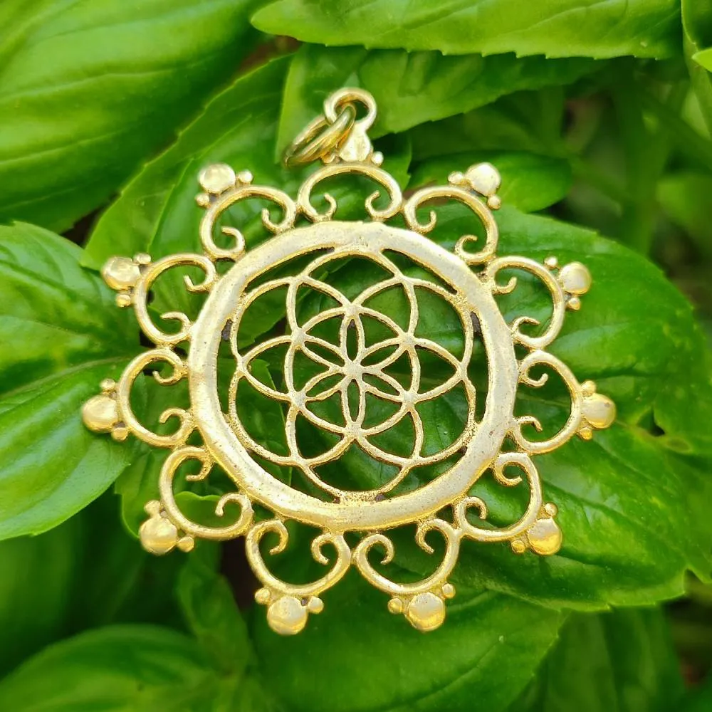Ciondolo in ottone Fiore della vita