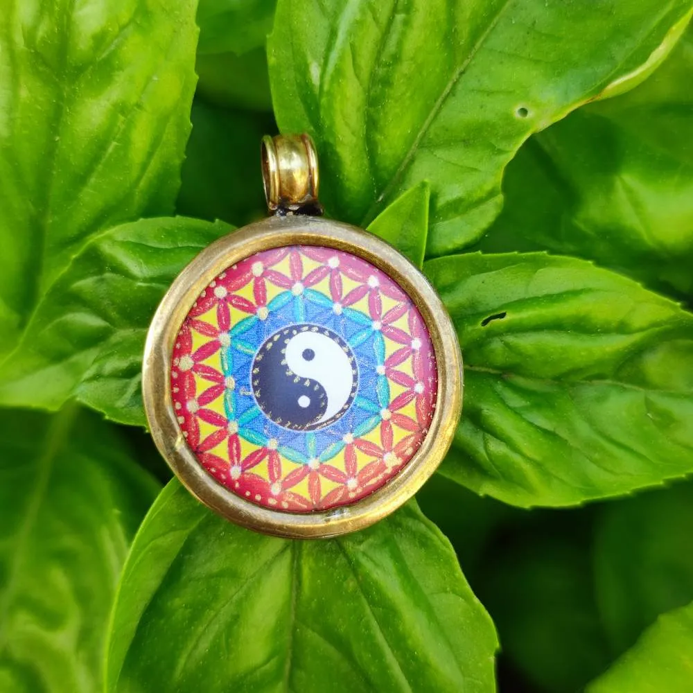 Ciondolo tradizionale in ottone Tao Rosso