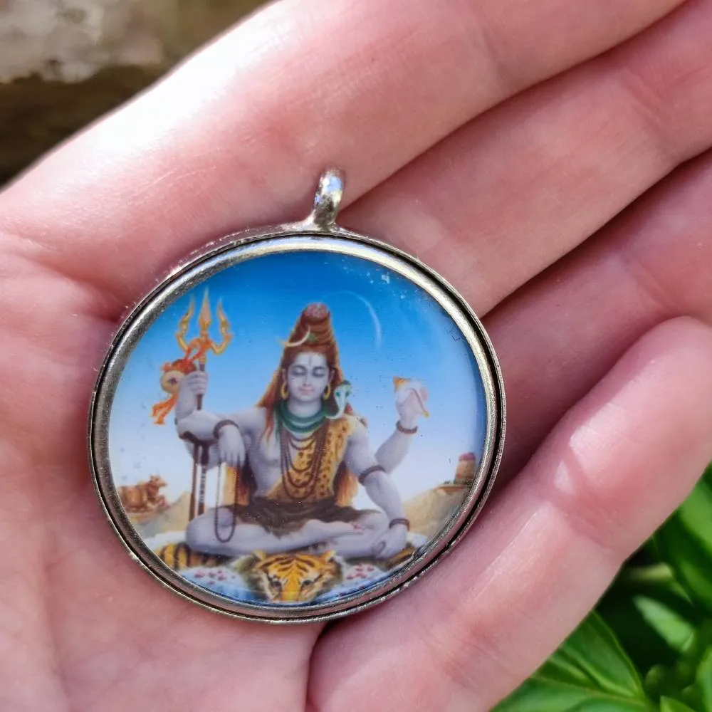 Ciondolo tradizionale indiano in ottone con Shiva