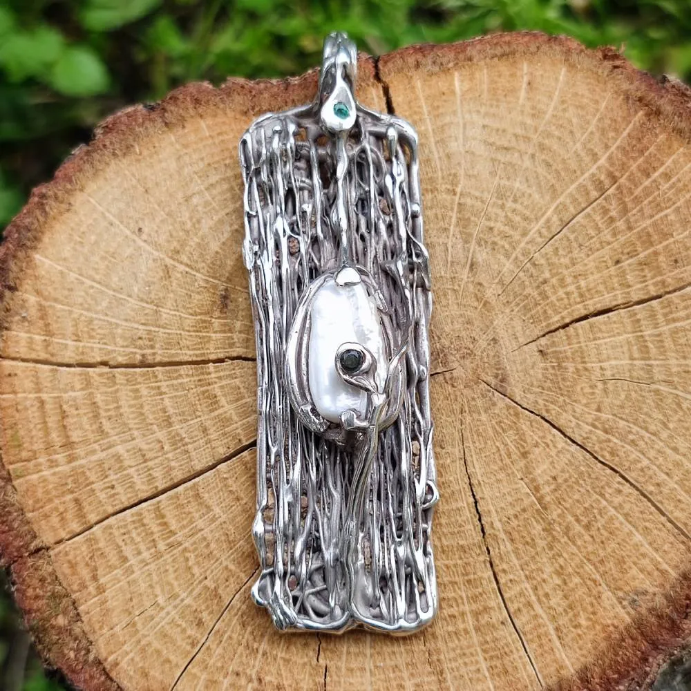 Ciondolo Perla scaramazza in argento 925 - Pezzo unico