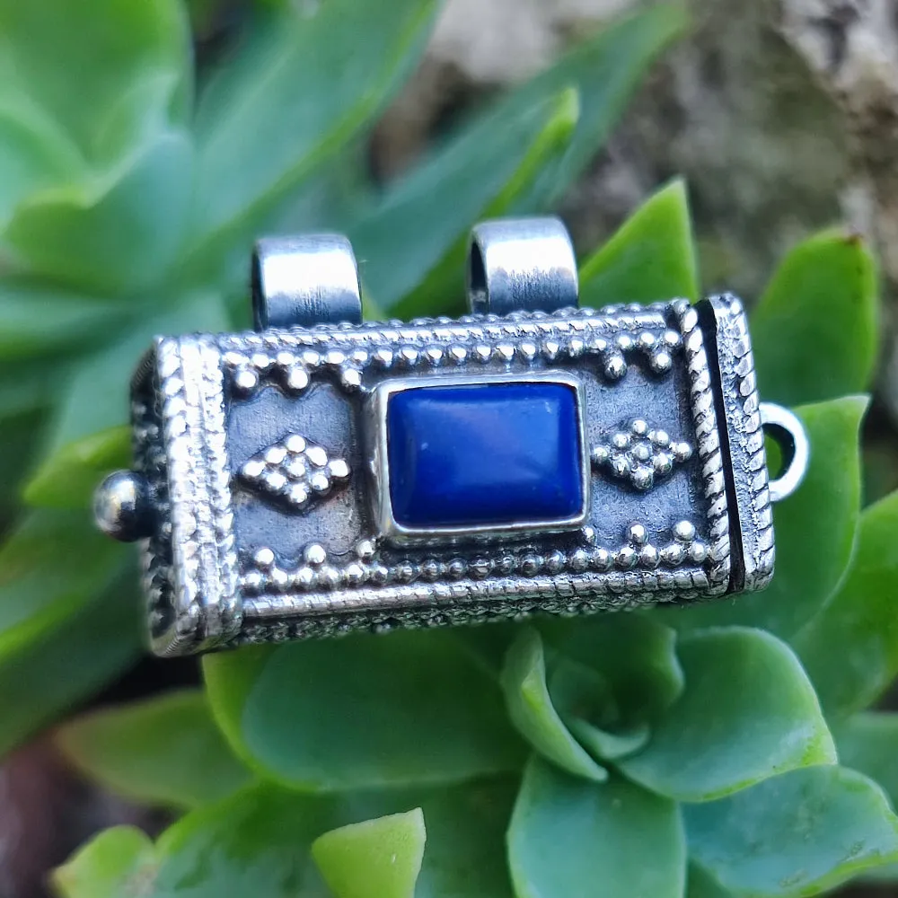 925 Silver Prayer Bead Pendant with Stone - MIRABAL