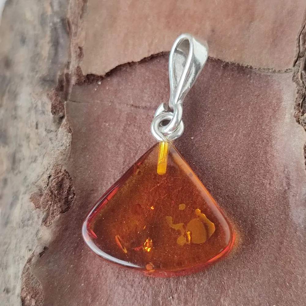 925 Silver Pendant with Amber - KAROL