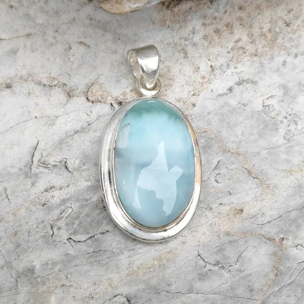 Ciondolo RALA con LARIMAR con pietra in argento 925 Ciondolo artigianale